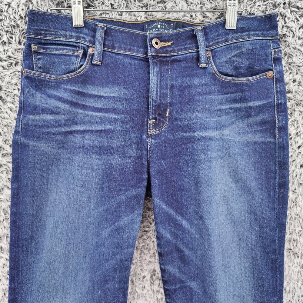 Lucky Brand Womens Boho Retro Brooke Flare Jeans 8/29 Blue Dark Wash Denim - Picture 10 of 16